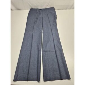 VTG Sansabelt Dress Pants Mens 40x36 Blue Wool Flat Front Grant USA Unhemmed
